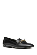 Geox Women's Black Llizia Leather Masculine Loafer | Derimod