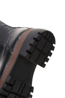 Women's Black Zippered Leather Boots | Derimod