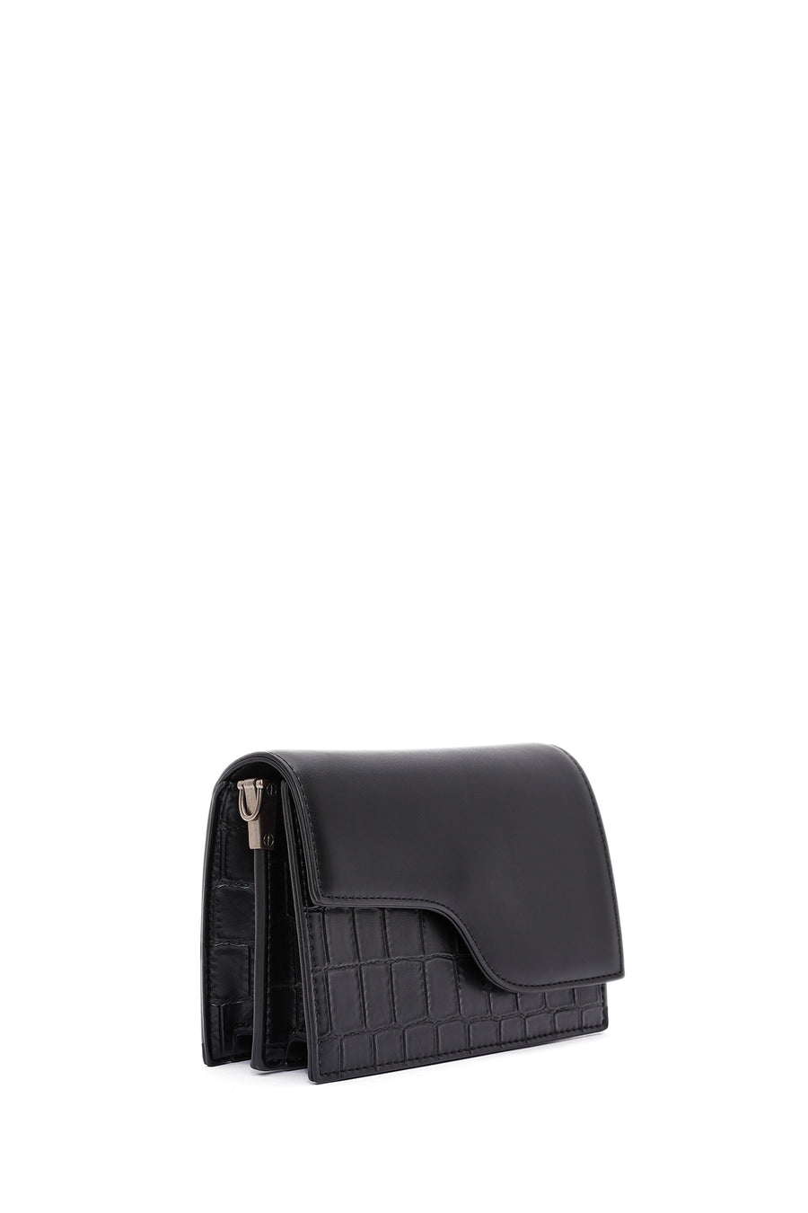 Women's Black Long Strap Chain Detailed Mini Handbag