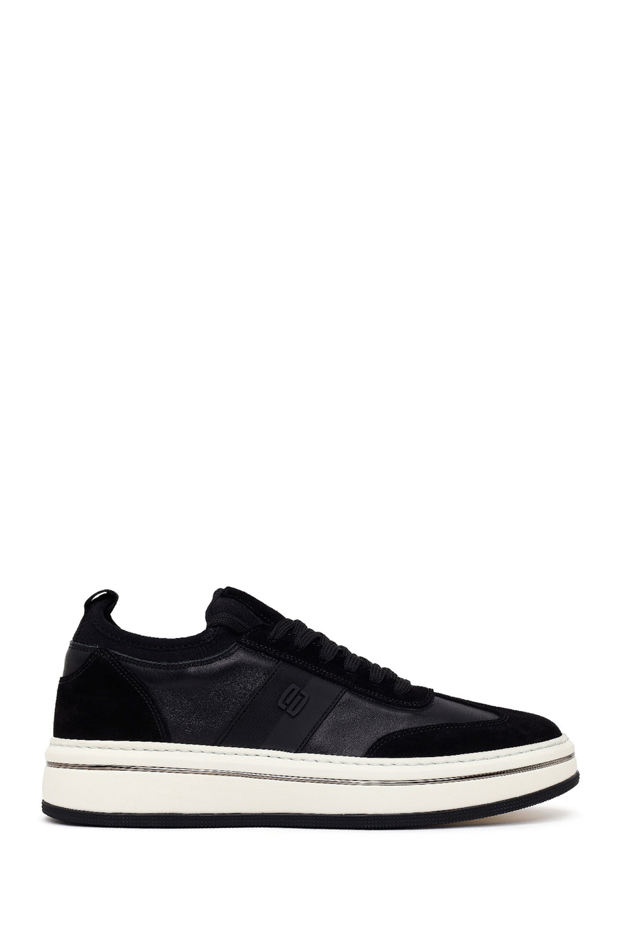 Erkek Siyah Bağcıklı Kalın Tabanlı Deri Sneaker 26SFD611414 | Derimod