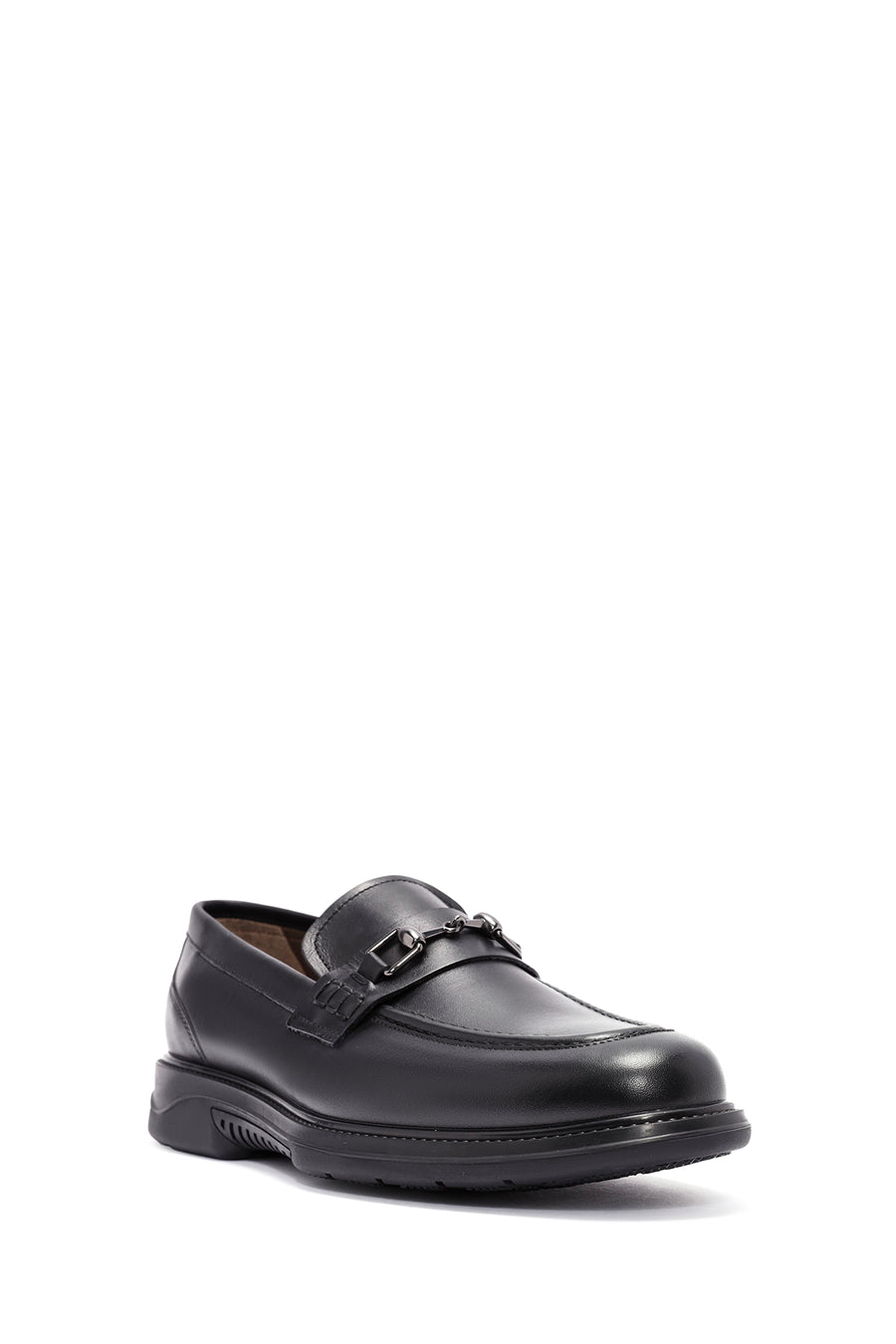 Men's Black Leather Casual Loafer