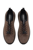 Men's Mink Lace-up Thick-Sole Leather Casual Sneaker | Derimod