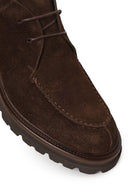 Male Brown Lace-up Suede Casual Boots | Derimod