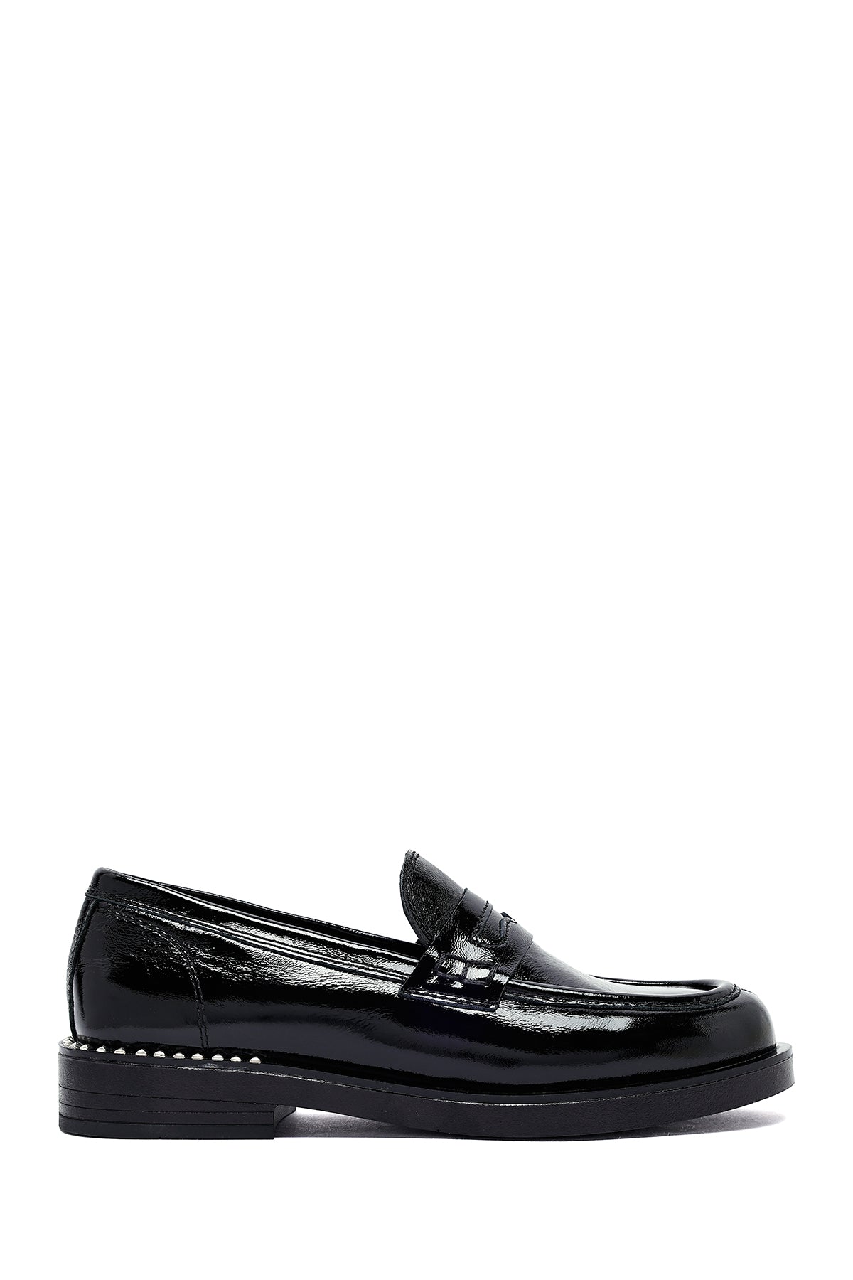 Woman Black Patent Leather Leather Masculine Loafer AF45000412 | Derimod