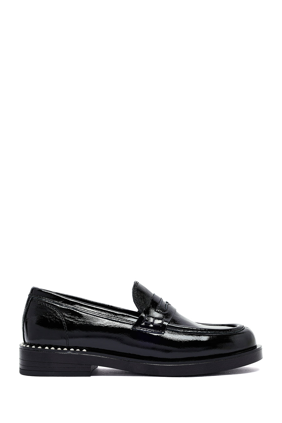 Woman Black Patent Leather Leather Masculine Loafer AF45000412 | Derimod