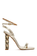 Women's Gold Ankle Strap High Heel Sandals | Derimod