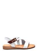 Women's White Leather Bodrum Sandals | Derimod