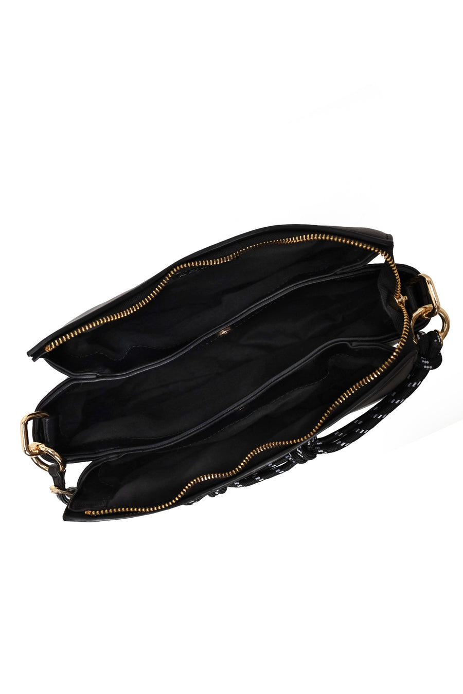 Woman Black Charmed Shoulder Bag
