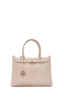 Women's Beige Long Strap Printed Shoulder Bag | Derimod