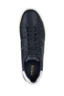 Geox Men's Navy Blue Spherica Vs Ec4 Lace-up Leather Sneaker | Derimod