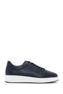 Men's Navy Blue Lace-Up Leather Sneaker | Derimod