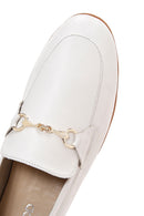 Women's Beige Leather Masculine Loafer | Derimod