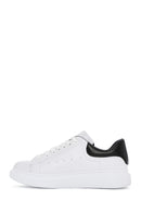 Men's White Lace-up Thick-Sole Leather Sneaker | Derimod