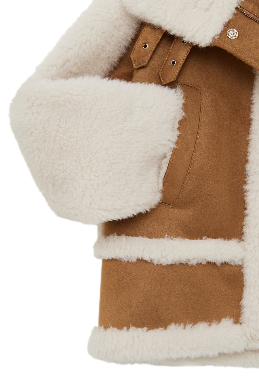 Kaprun Kadın Bej Kısa Teddy Mont