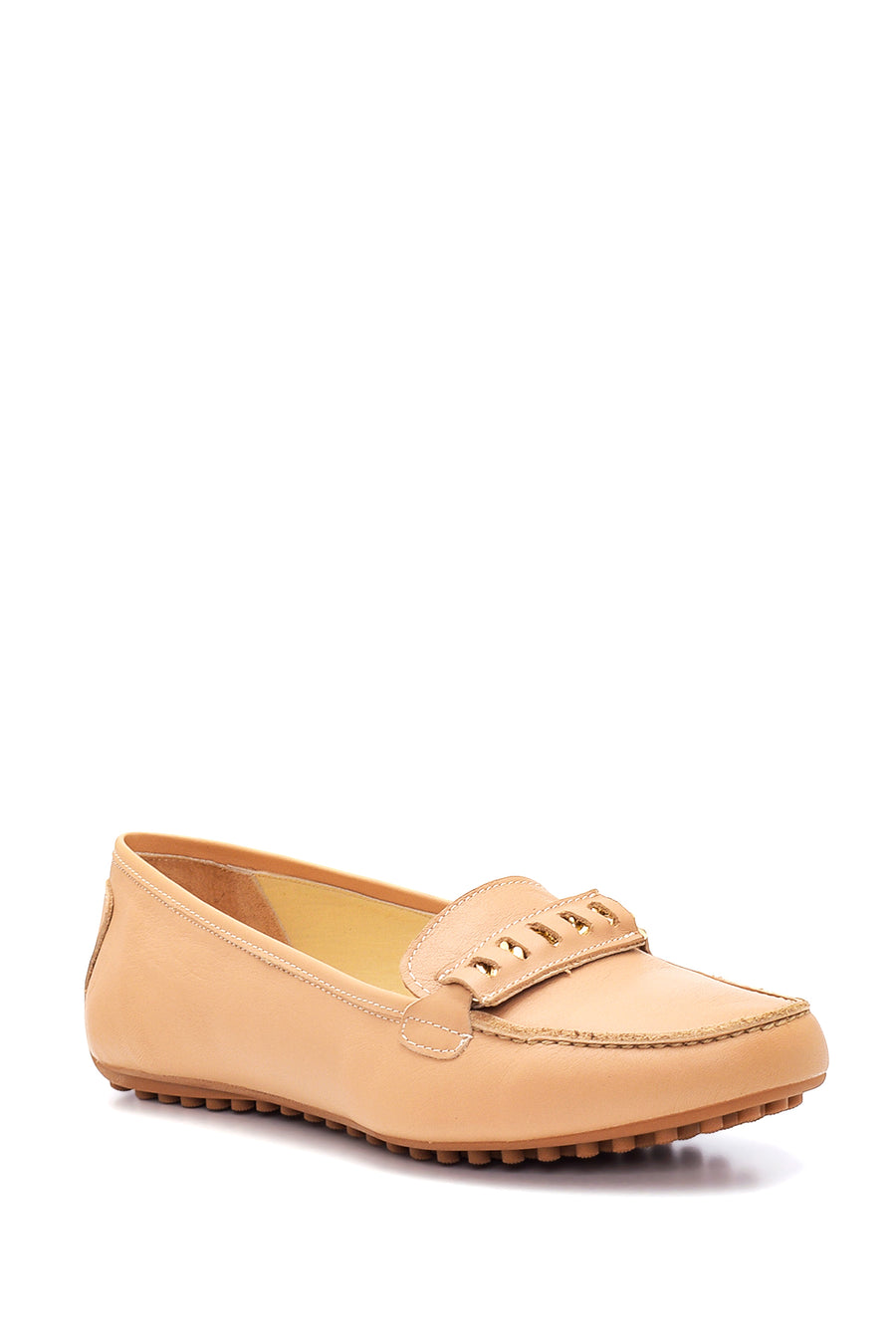 Kadın Camel Deri Loafer