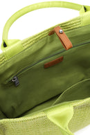 Women's Green Straw Handbag | Derimod