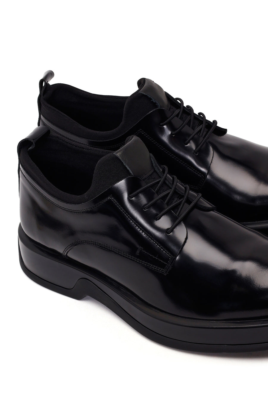 Male Black Lace-up Leather Casual Shoes