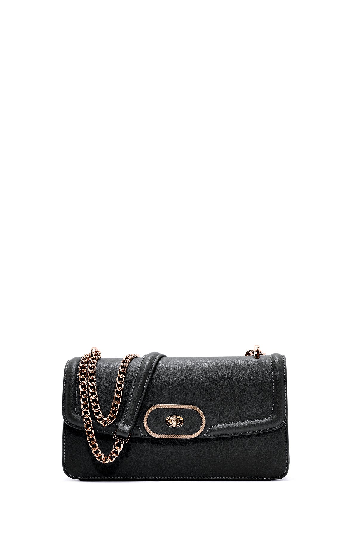 Women's Black Long Chain Strap Shoulder Bag 24WBD282718 | Derimod