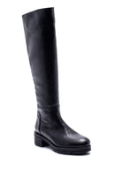 Women's Zippered Mid-Heel Boots | Derimod