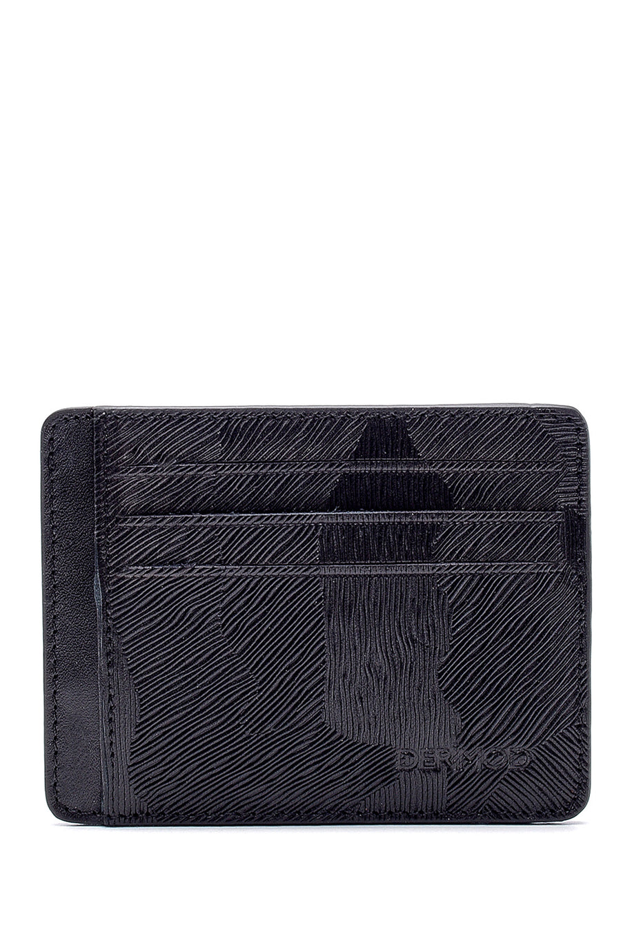 Men's Black Leather Card Holder 000A2D309926 | Derimod