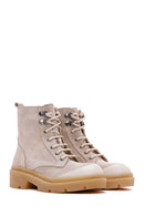 Women's Beige Suede Leather Boots | Derimod