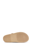 Women's Camel Back Tie Suede Leather Sandals | Derimod