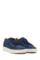 Men's Navy Blue Nubuck Leather Sneaker | Derimod