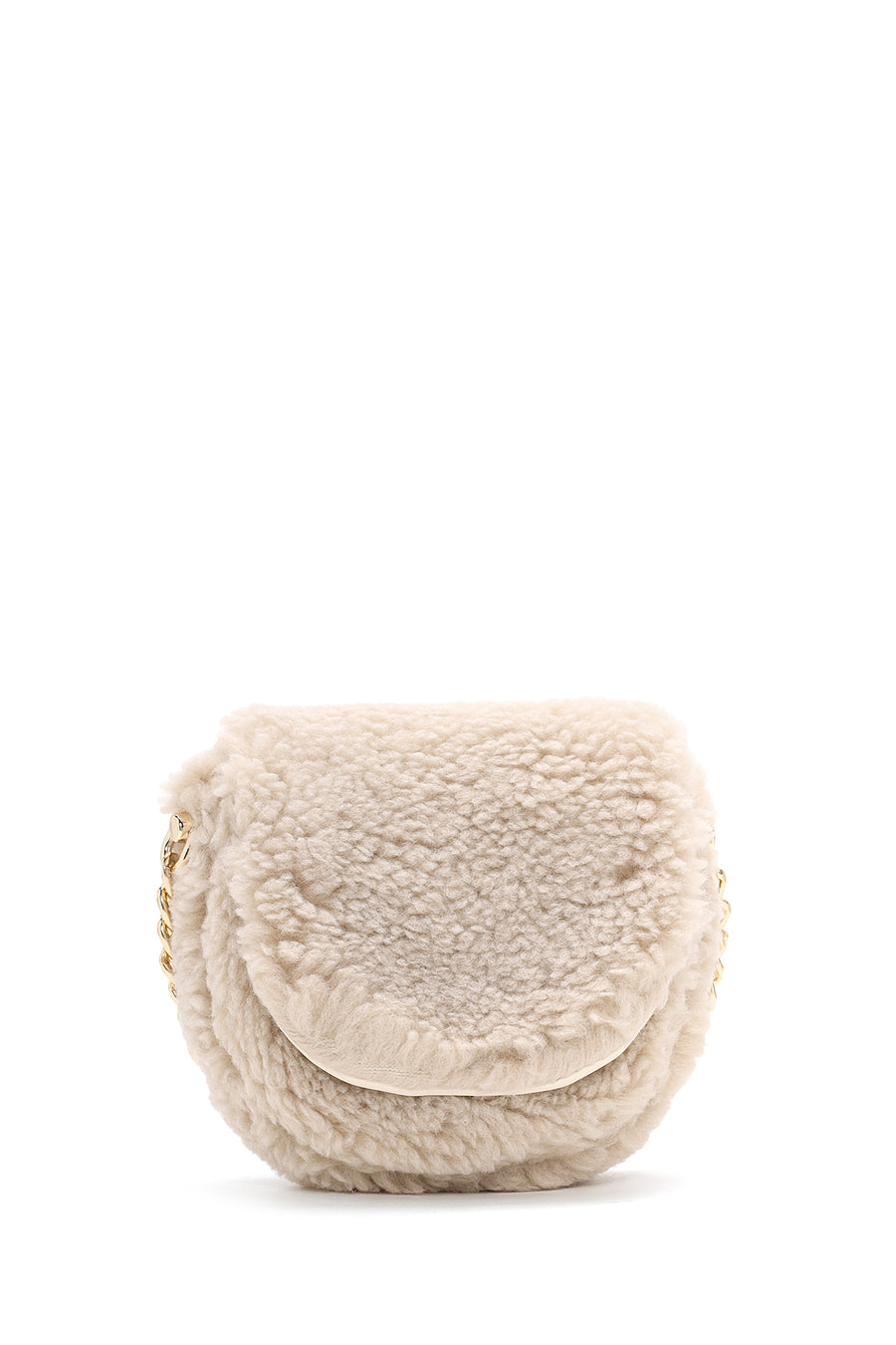 Kadın Bej Peluş Mini Çapraz Çanta