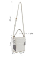 Women's Cream Long Strap Quilted Handbag with Accessory Detail | Derimod