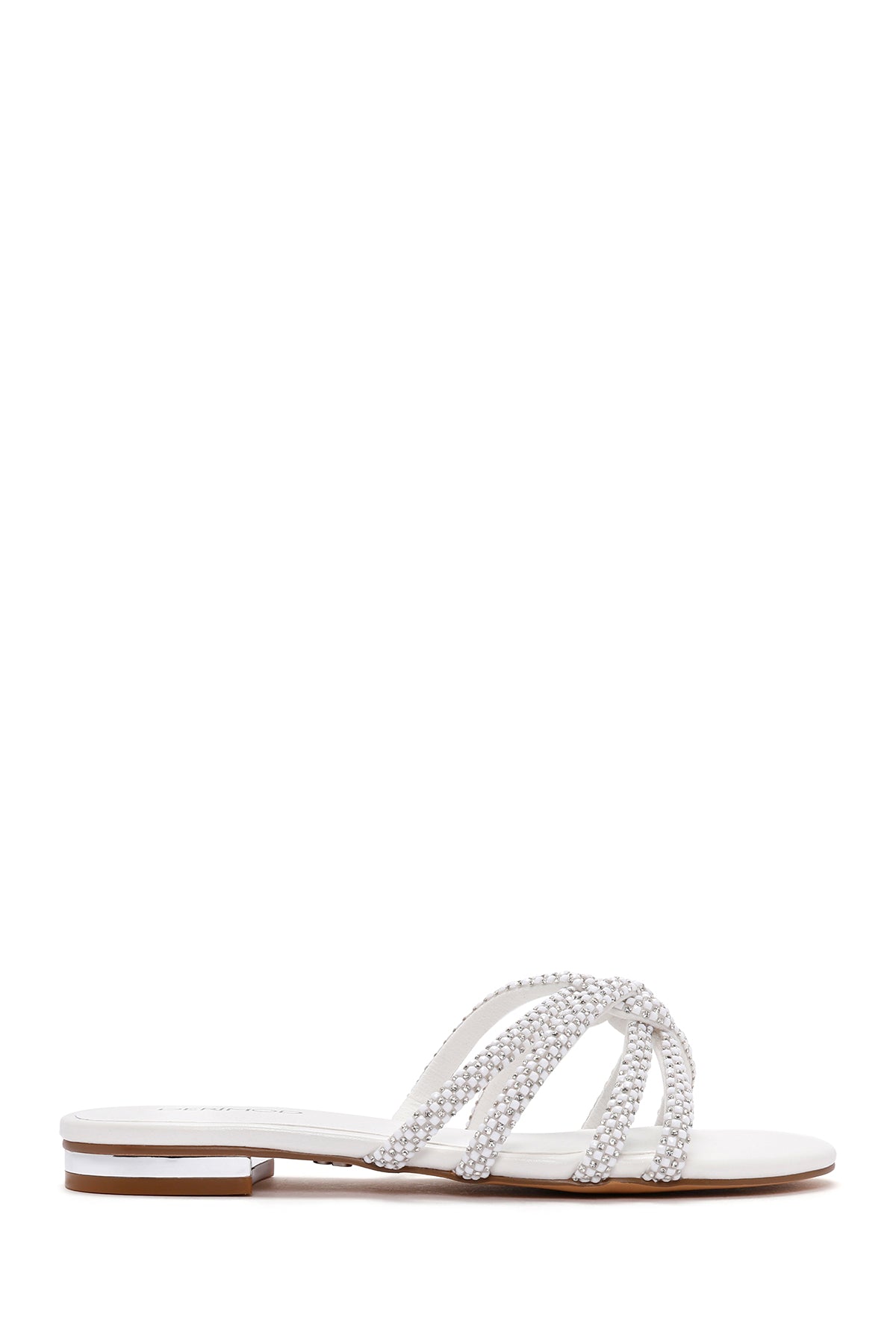 Women's White Stone Slippers 24SFD441814 | Derimod