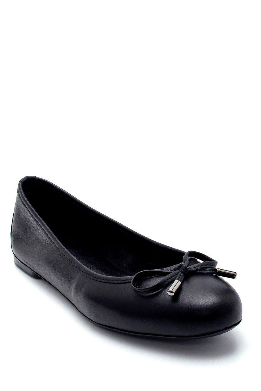 Women's Leather Bow Detailed Ballerinas