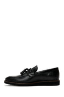 Erkek Siyah Deri Baskılı Casual Loafer | Derimod