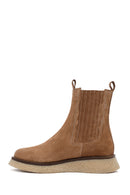 Women's Camel Thick-Soled Suede Leather Chelsea Boot | Derimod