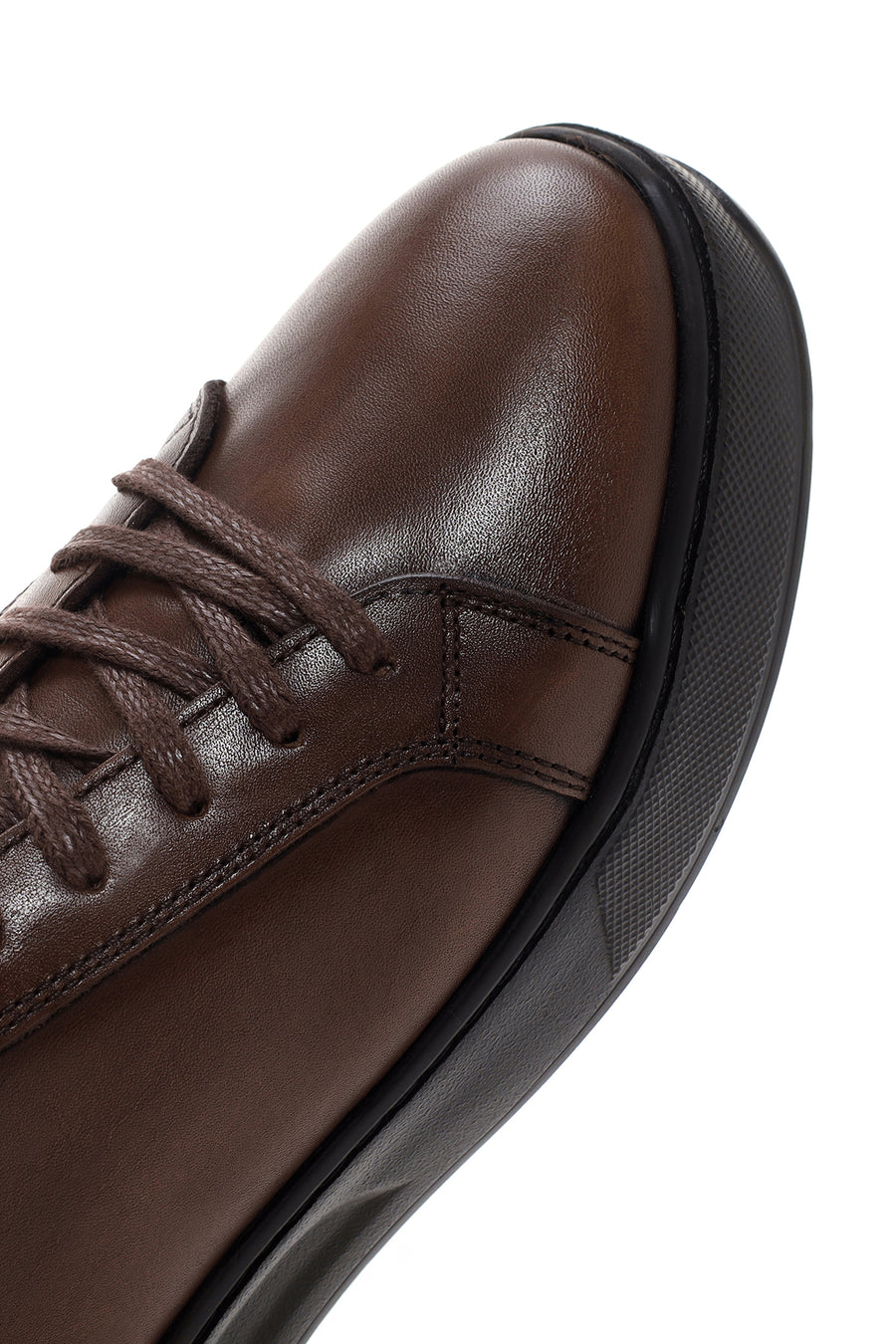 Men's Brown Lace-Up Leather Sneaker