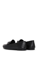 Women's Black Leather Masculine Loafer | Derimod