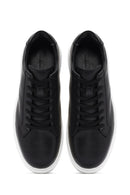 Men's Black Lace-up Leather Sneaker | Derimod