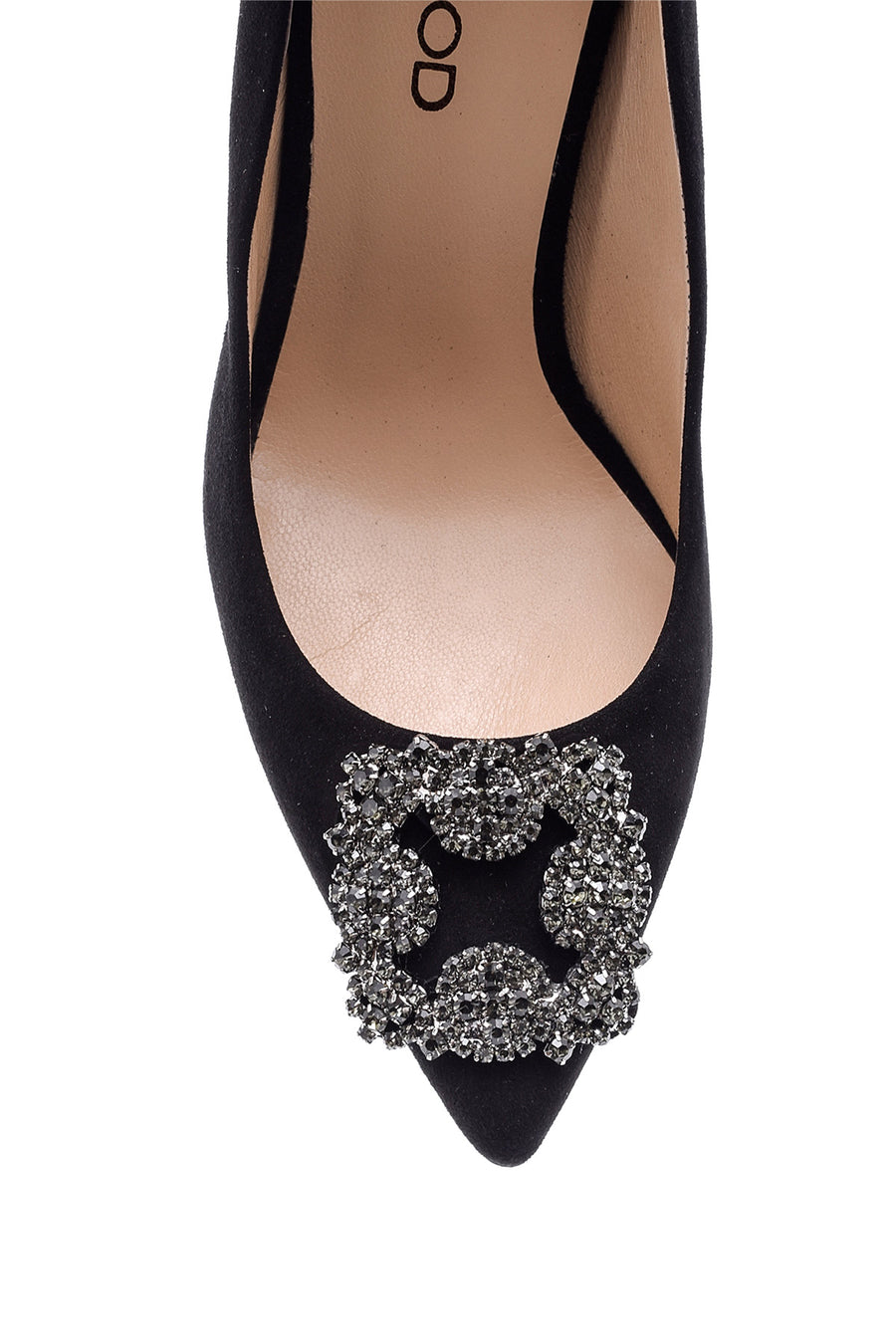 Kadın Taşlı Süet Deri Stiletto