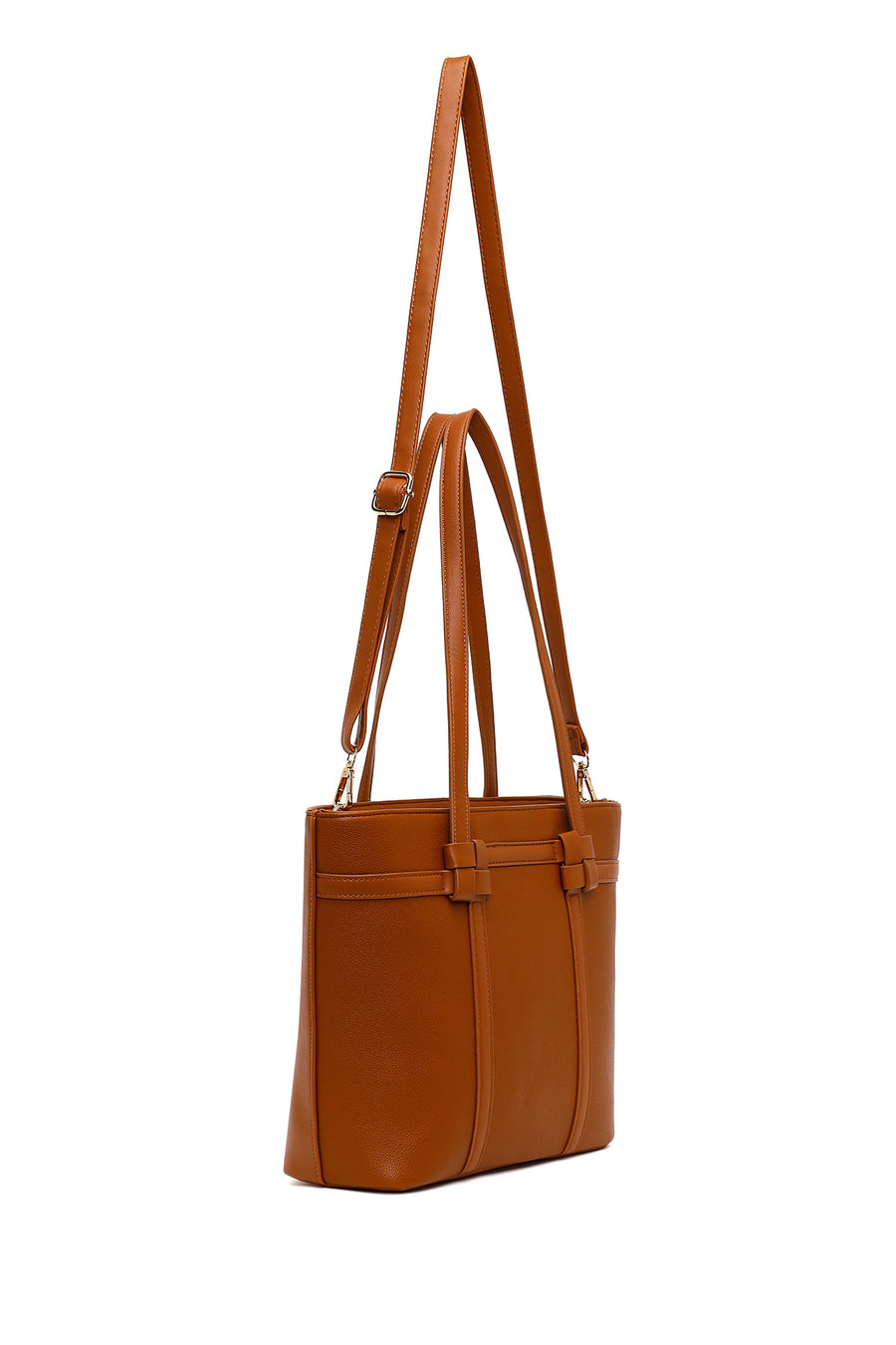 Woman Brown Long-Strap Classic Shoulder Bag