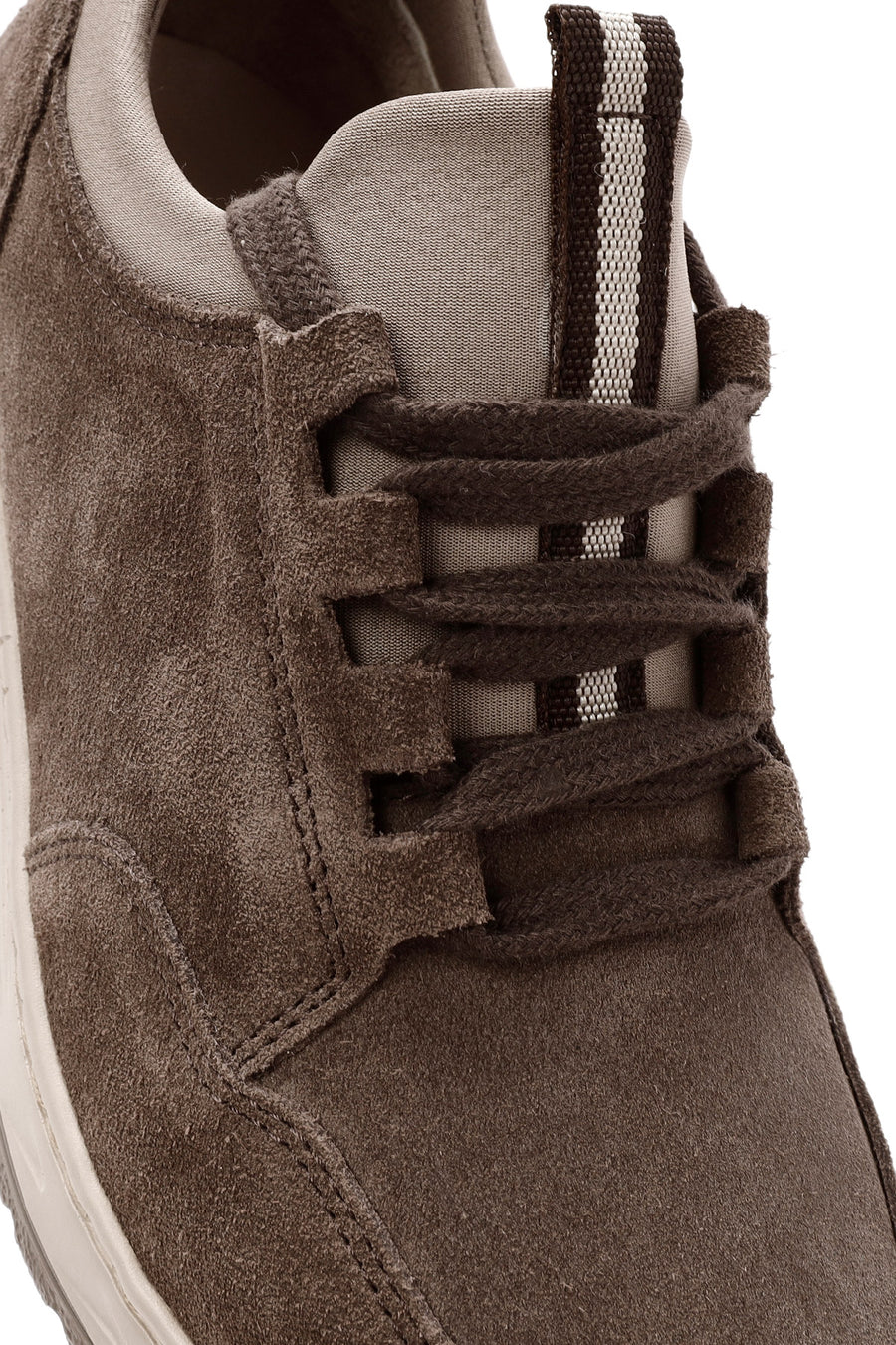 Woman Mink Lace-Up Suede Leather Sneaker