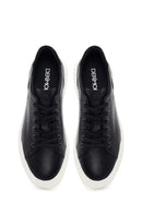 Male Black Lace-Up Leather Sneaker | Derimod