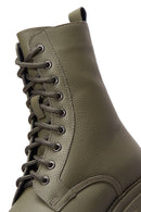 Women's Khaki Leather Boots | Derimod