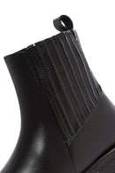 Women's Black Leather Chelsea Boots | Derimod