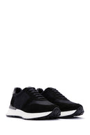 Men's Black Nubuck Leather Thick Soled Sneaker | Derimod