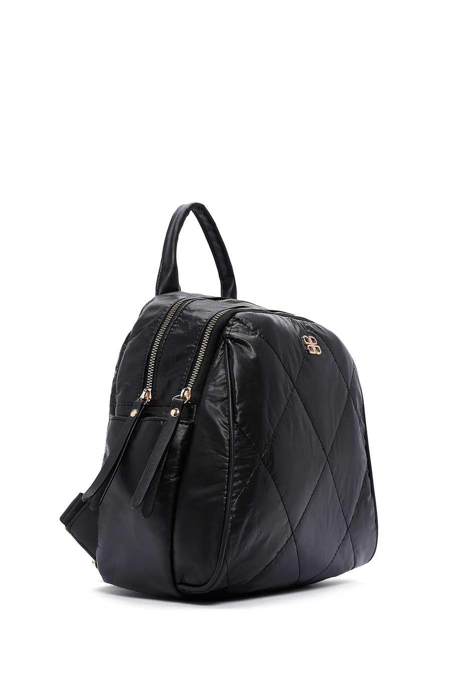 Women's Black Quilted Backpack