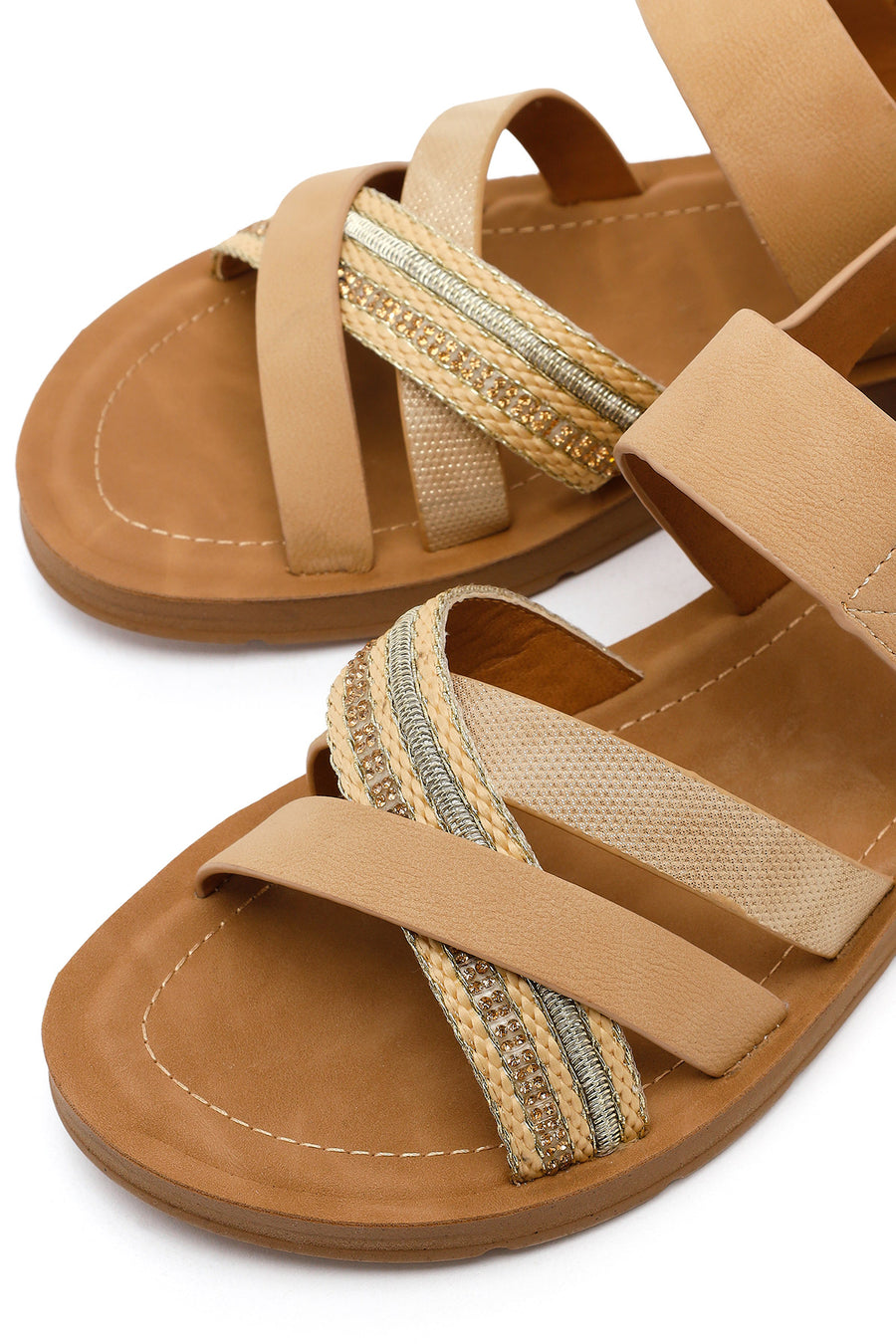 Women's Tan Strappy Sandals