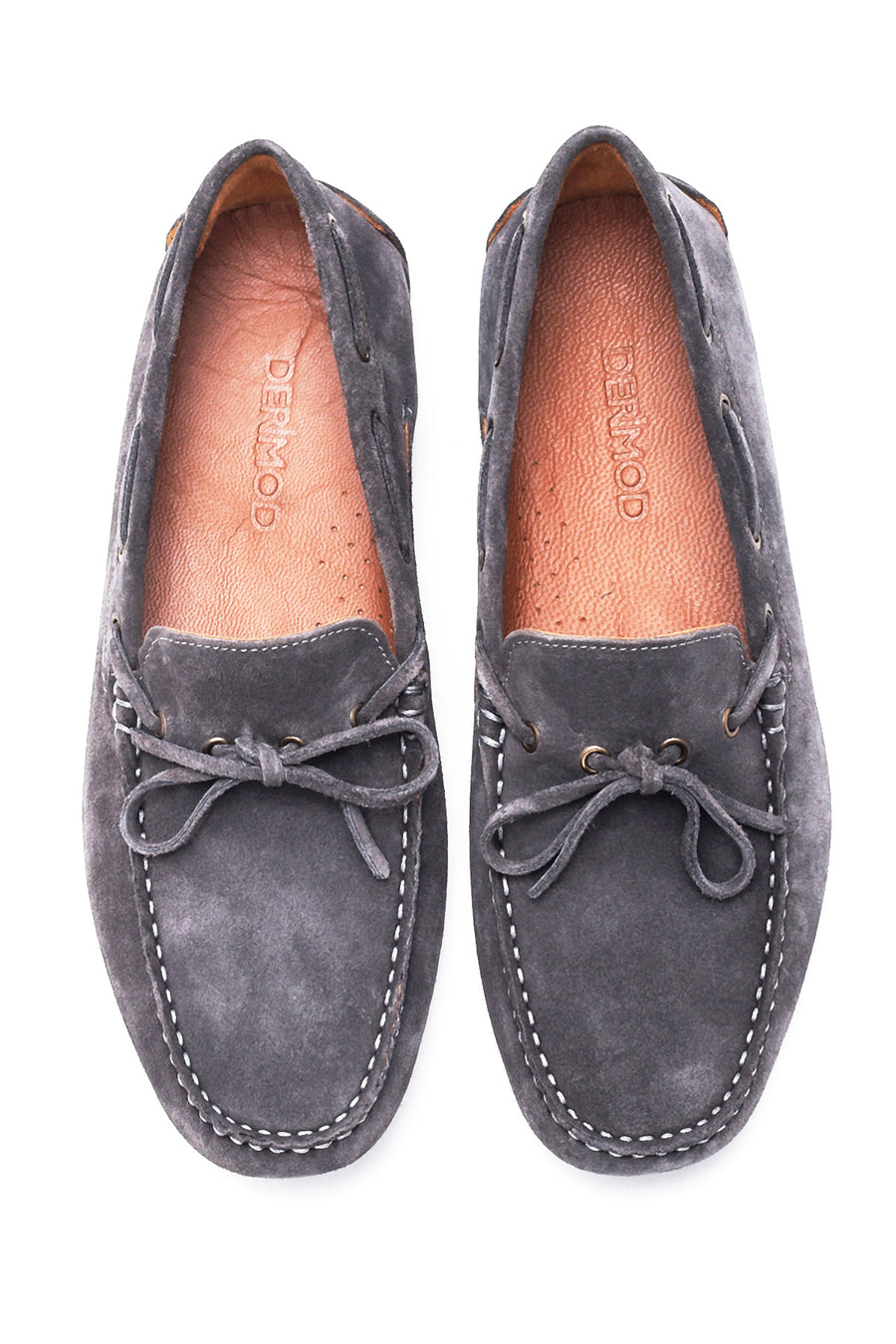 Erkek Gri Süet Deri Casual Loafer