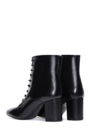 Women's Black Leather Heeled Classic Boots | Derimod