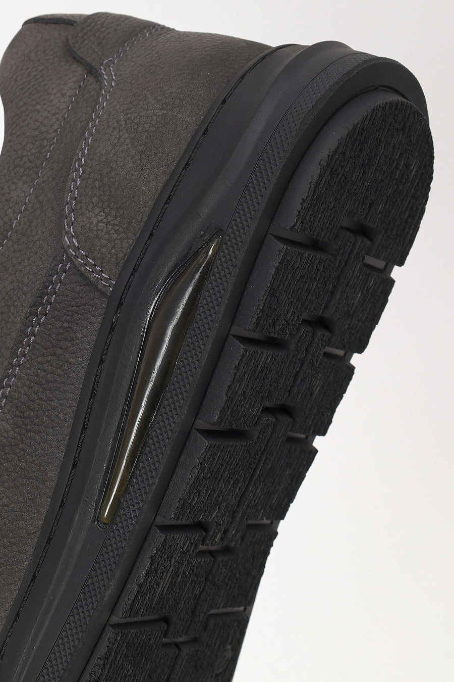 Male Gray Lace-up Thick-soled Nubuck Leather Casual Sneaker