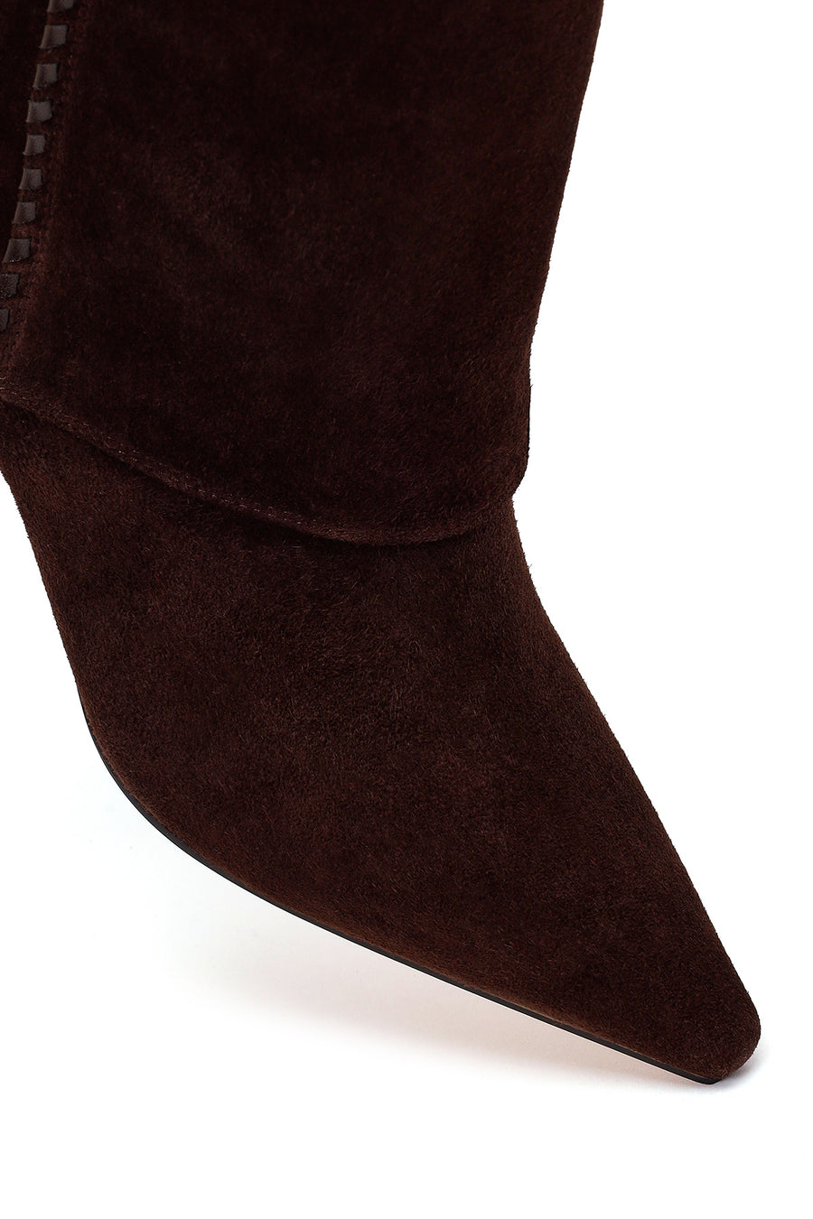 Woman Brown Heeled Suede Boots