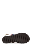 Women's Multicolored Thick-Soled Leather Bodrum Sandals | Derimod
